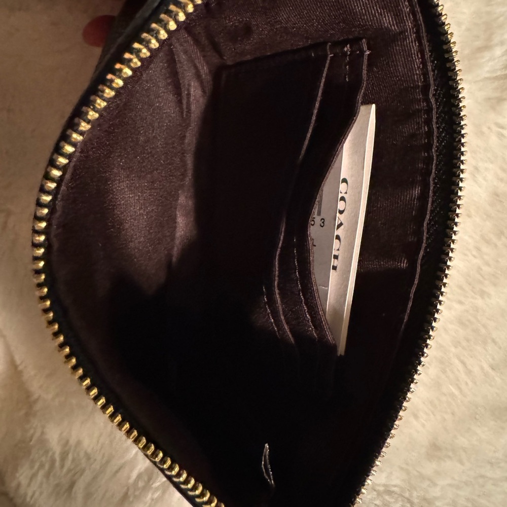 Coach NWT Black Pebbled Leather Teri  With Crystal and matching wristlet - Picture 9 of 11